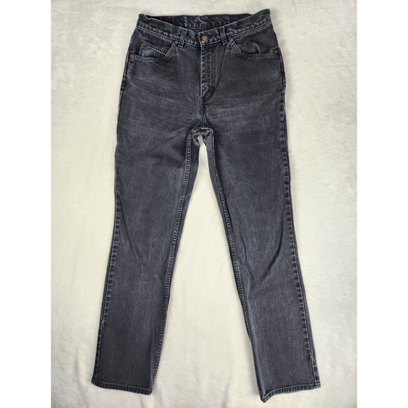 Vintage Levi Strauss & Co Orange Tab Black Jeans Taper 32" X 34" Denim 1970s - Picture 1 of 14